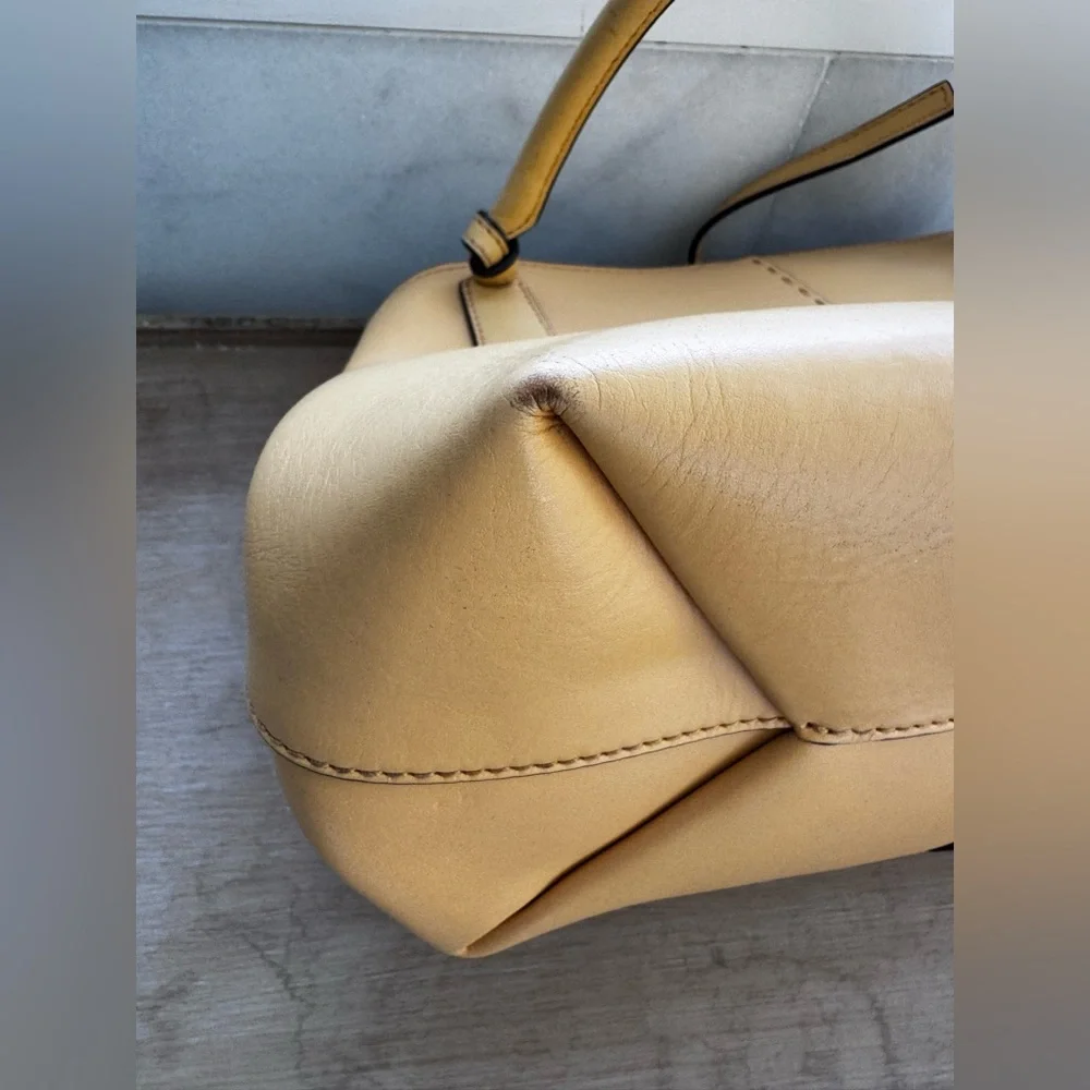 Tory Burch McGraw Small Leather Tote – Butter Yellow - Picture 11 of 16